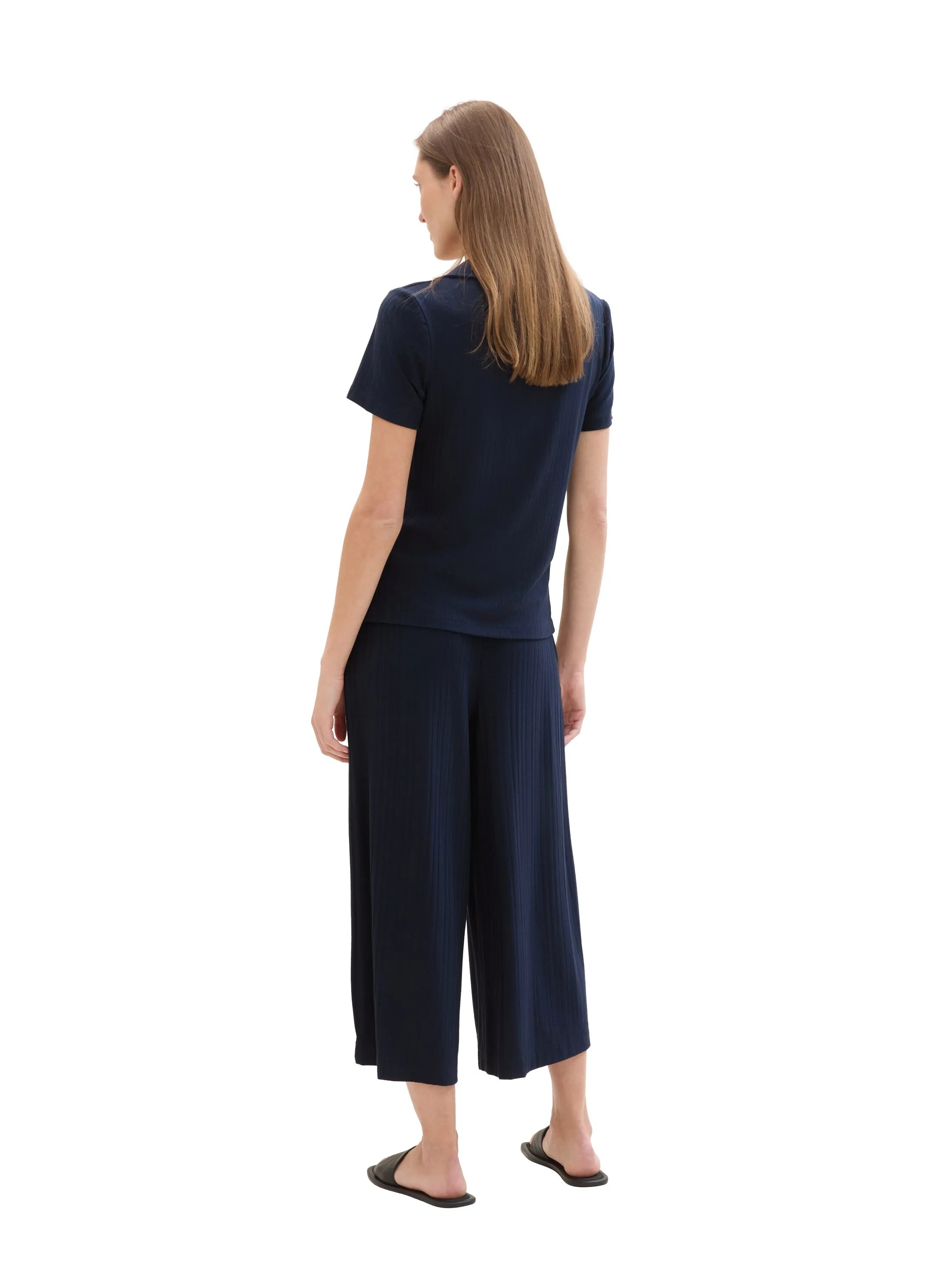 Tom Tailor Sky Captain Blue Women Jersey Culotte Trousers SKU: 1041921_10668 Image 04
