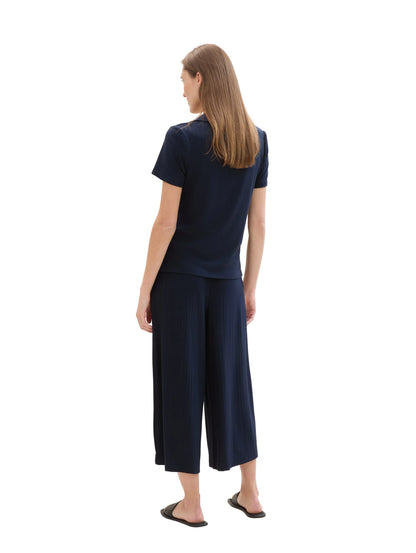 Tom Tailor Sky Captain Blue Women Jersey Culotte Trousers SKU: 1041921_10668 Image 04