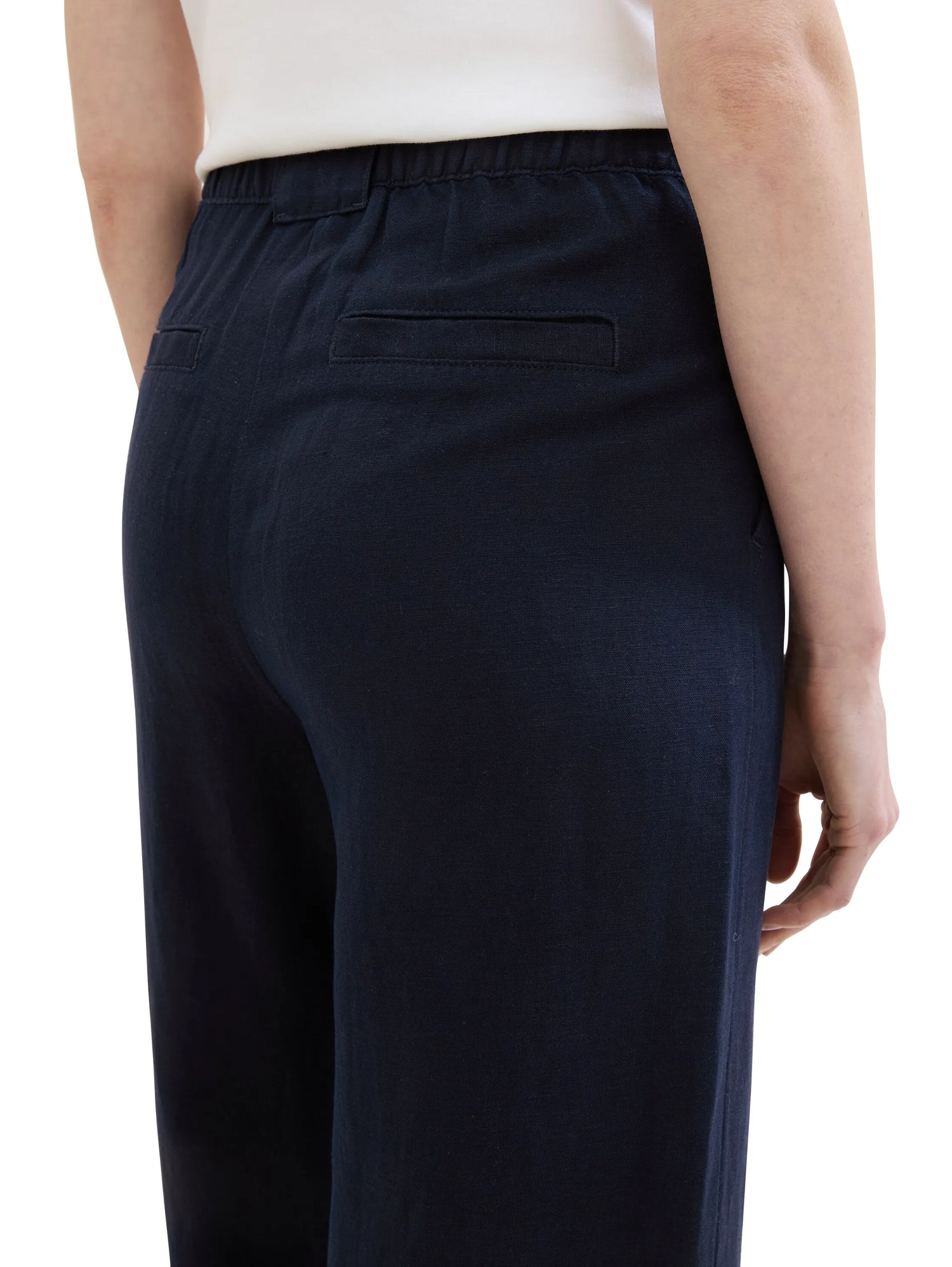 Tom Tailor Sky Captain Blue Women Culotte Trousers with Linen SKU: 1041923_10668 Image 05