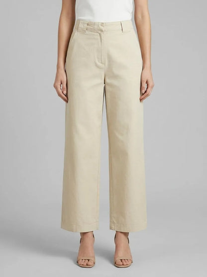 Tom Tailor Summer Beige Women Culotte Trousers with Linen SKU: 1041923_21650 Image 00