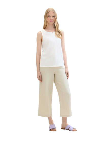 Tom Tailor Summer Beige Women Culotte Trousers with Linen SKU: 1041923_21650 Image 03