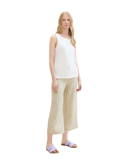 Tom Tailor Summer Beige Women Culotte Trousers with Linen SKU: 1041923_21650 Image 05