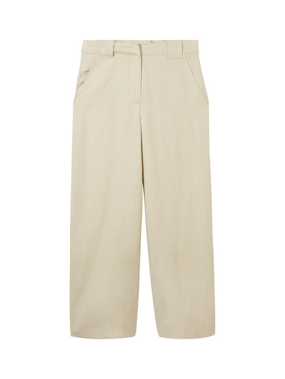 Tom Tailor Summer Beige Women Culotte Trousers with Linen SKU: 1041923_21650 Image 08