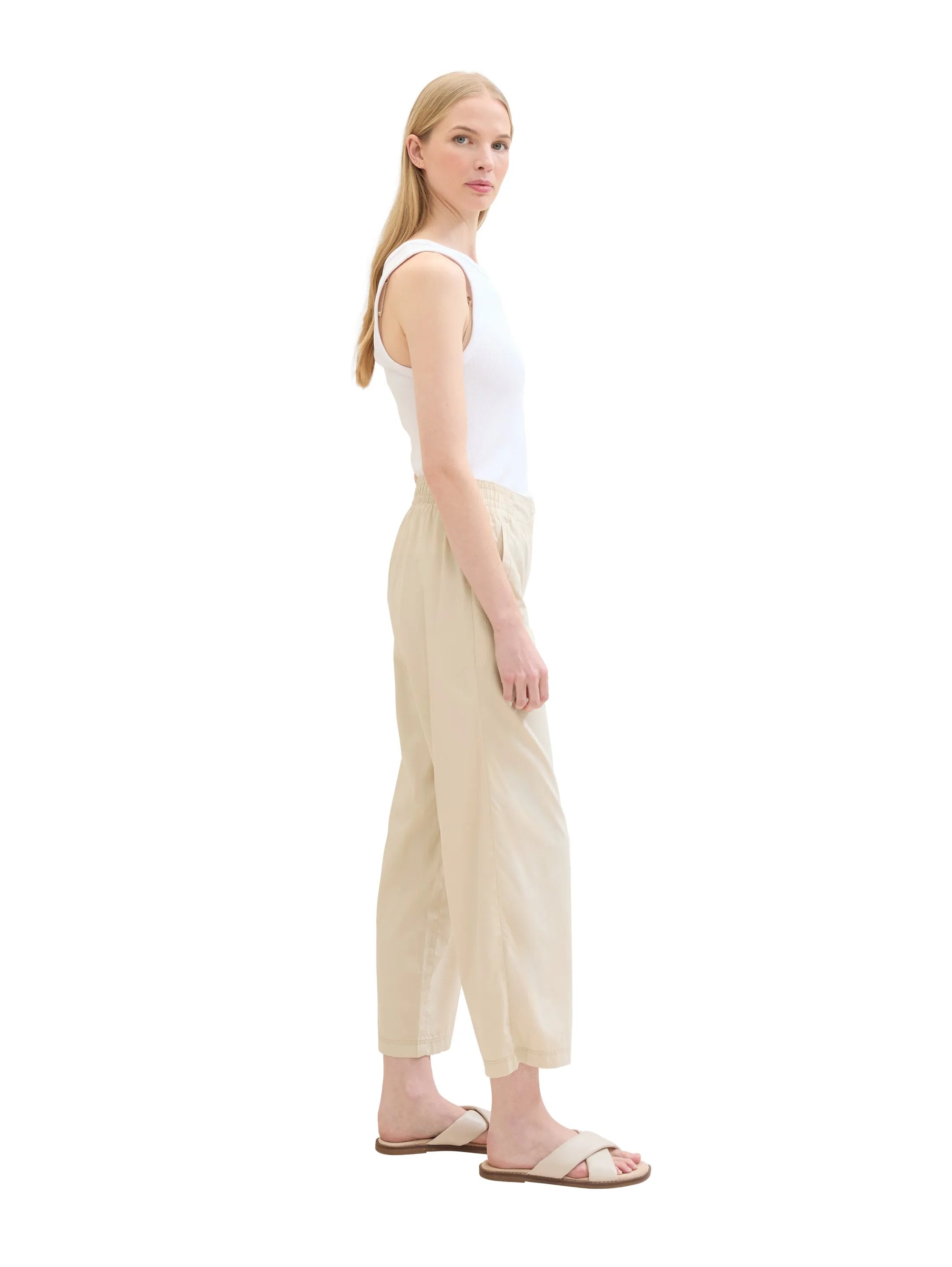 Tom Tailor Summer Beige Women Loose-Fit Trousers with Tencelª Lyocell SKU: 1041925_21650 Image 02