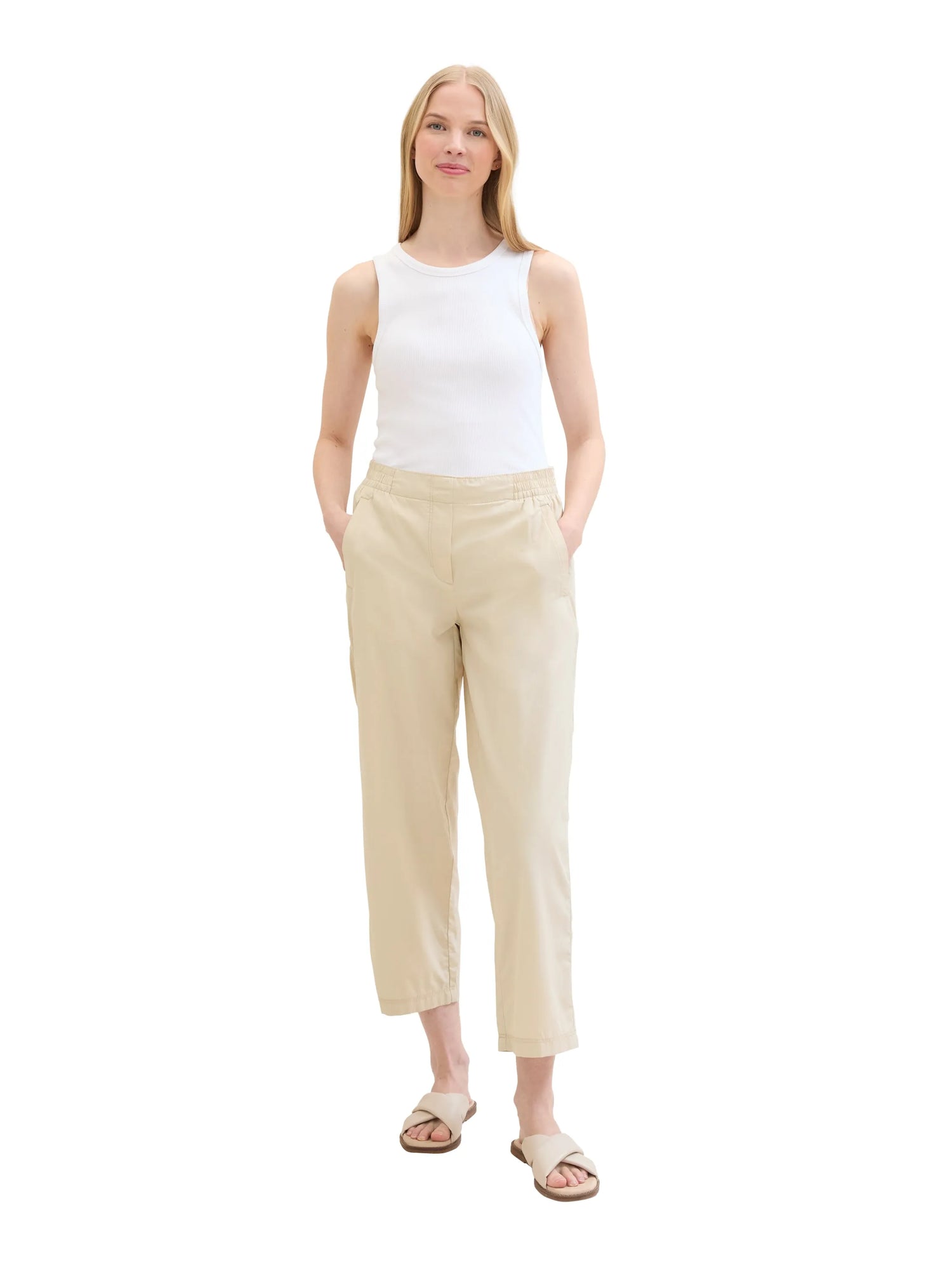 Tom Tailor Summer Beige Women Loose-Fit Trousers with Tencelª Lyocell SKU: 1041925_21650 Image 07