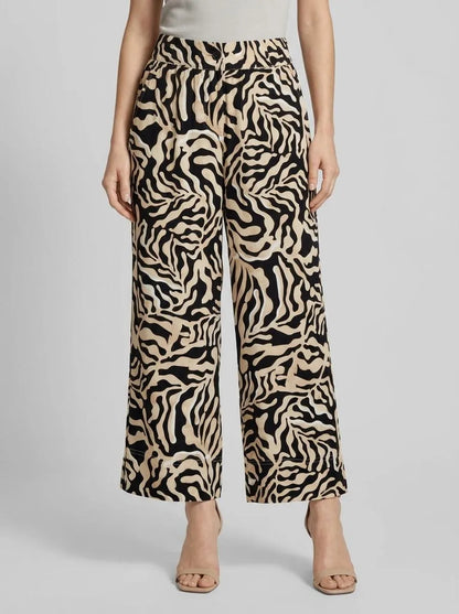 Tom Tailor Black Cut Palmtree Design Women Culotte Fit Pants SKU: 1041928_35305 Image 00