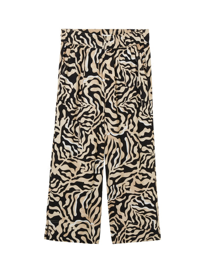 Tom Tailor Black Cut Palmtree Design Women Culotte Fit Pants SKU: 1041928_35305 Image 08