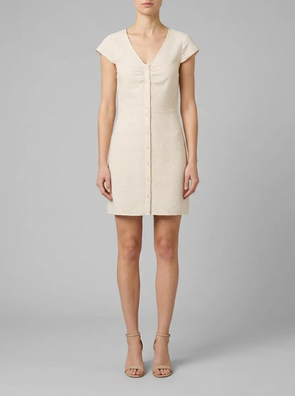 Denim Tom Tailor Creme Beige Melange Women Mini Dress with Linen SKU: 1041995_24421 Image 00