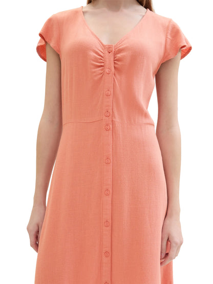 Denim Tom Tailor Burnt Terracotta Women Mini Dress with Linen SKU: 1041995_35155 Image 05