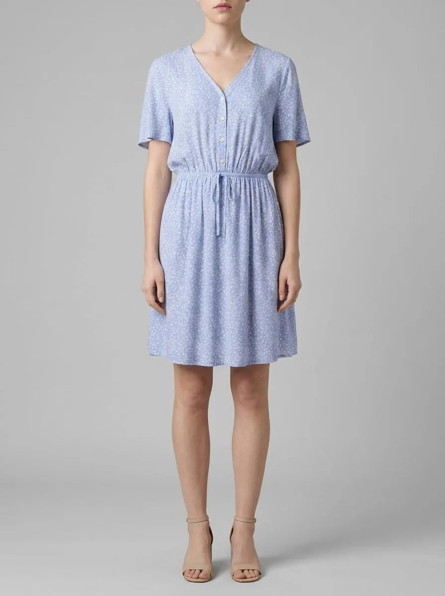 Denim Tom Tailor Green Minimal Print Women Mini Dress with an All-Over Print SKU: 1041997_35326 Image 00