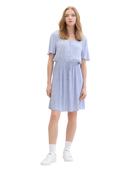 Denim Tom Tailor Green Minimal Print Women Mini Dress with an All-Over Print SKU: 1041997_35326 Image 02