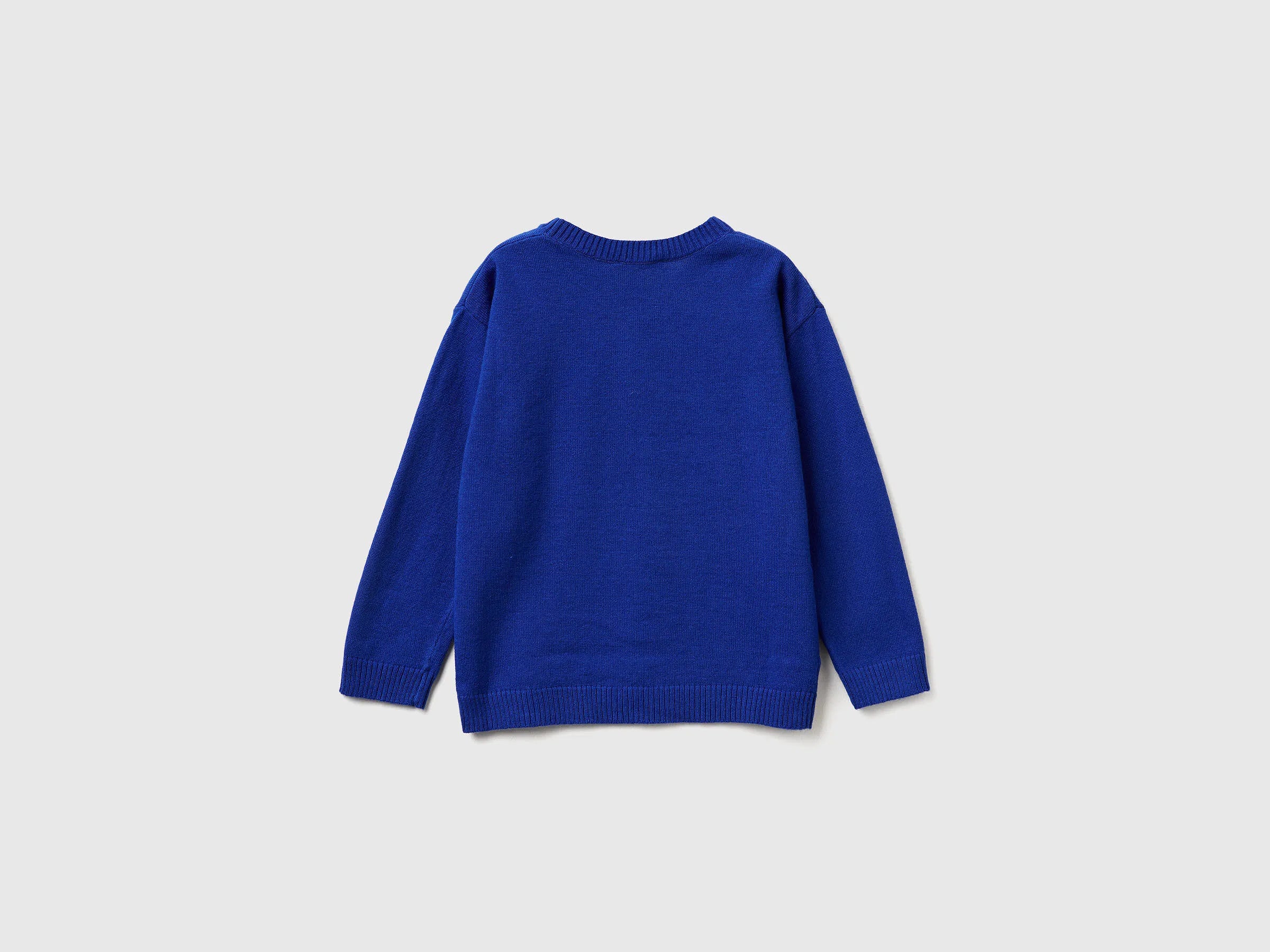 Benetton_Light Blue_Sweater with Logo in Wool Blend_1041H102X_6Z4_02