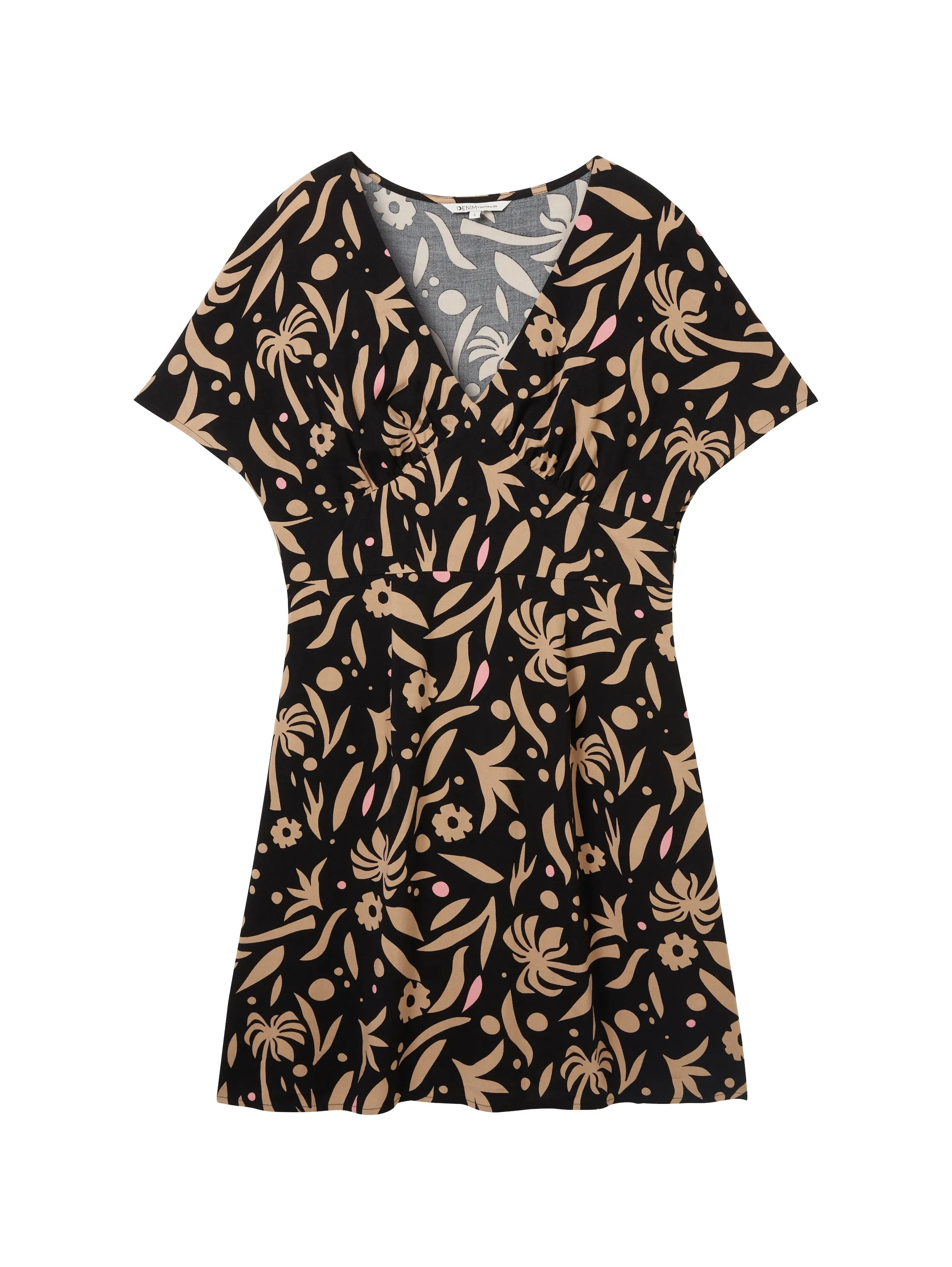 Denim Tom Tailor Black Tropical Print Women Mini Skater Dress SKU: 1042011_35339 Image 07