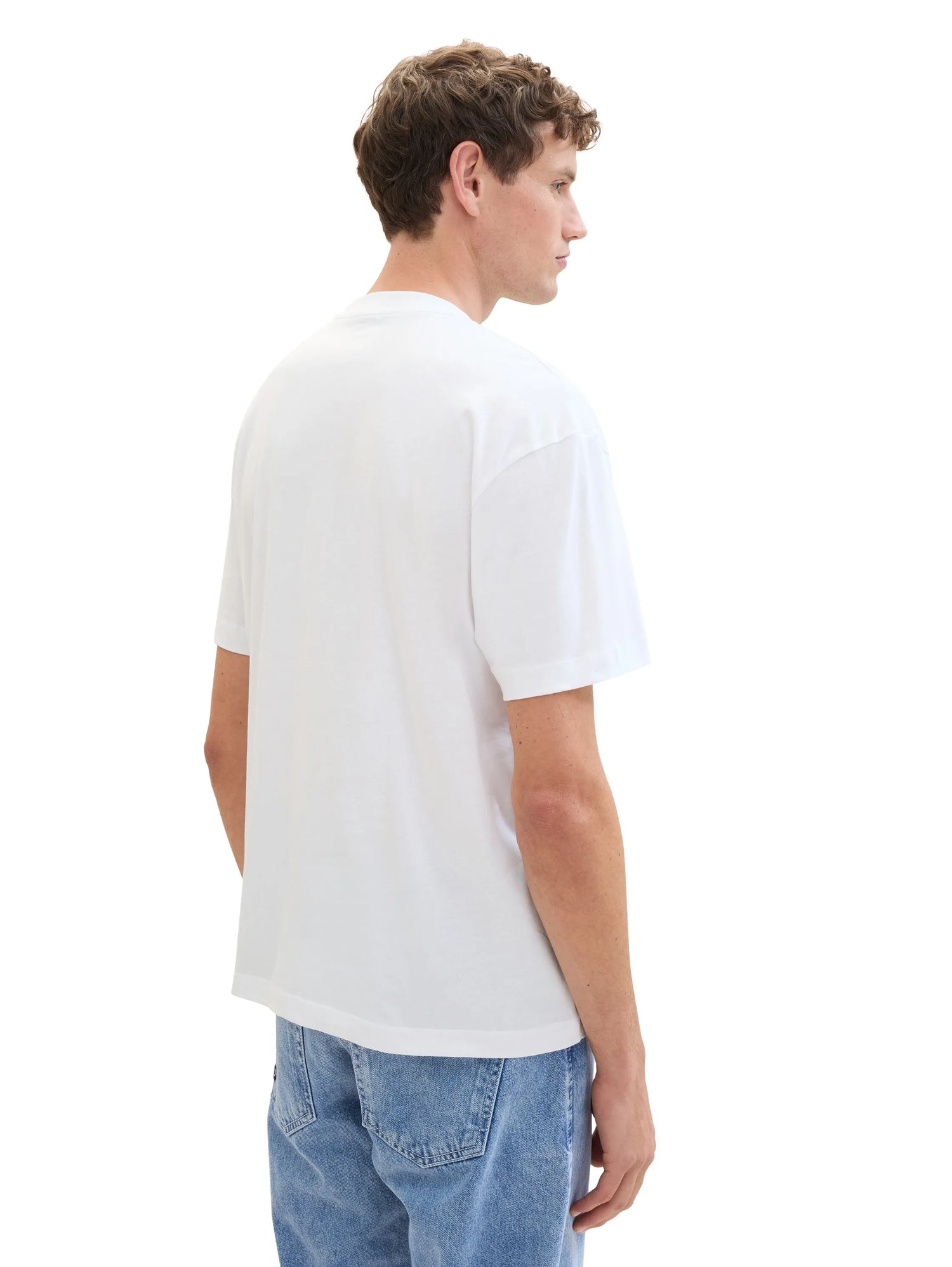 Denim Tom Tailor White Men T-Shirt with a Logo Print SKU: 1042037_20000 Image 03