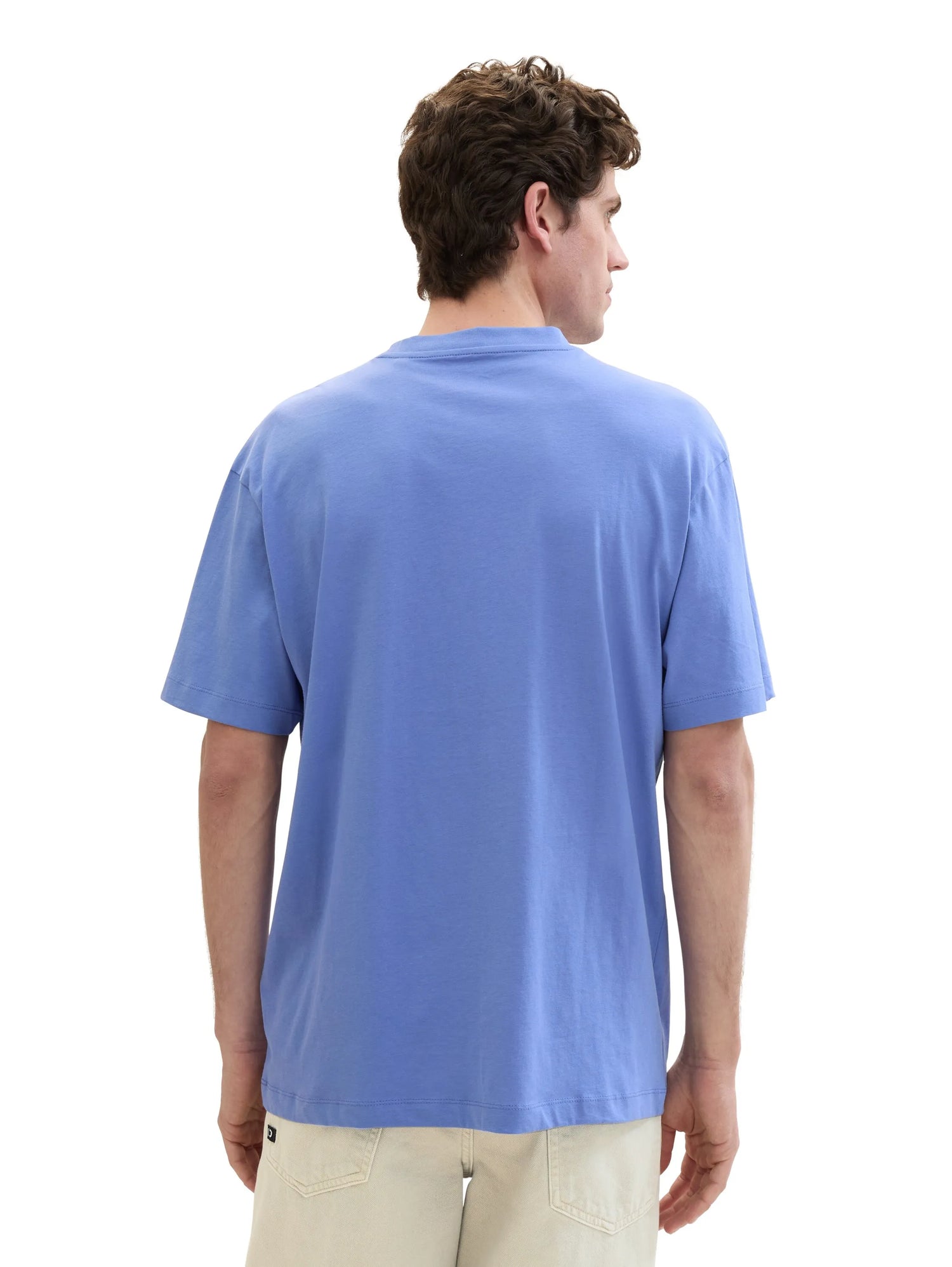 Denim Tom Tailor Blueberry Blue Men T-Shirt with a Logo Print SKU: 1042037_30104 Image 03