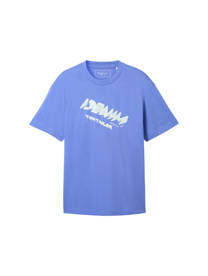 Denim Tom Tailor Blueberry Blue Men T-Shirt with a Logo Print SKU: 1042037_30104 Image 07