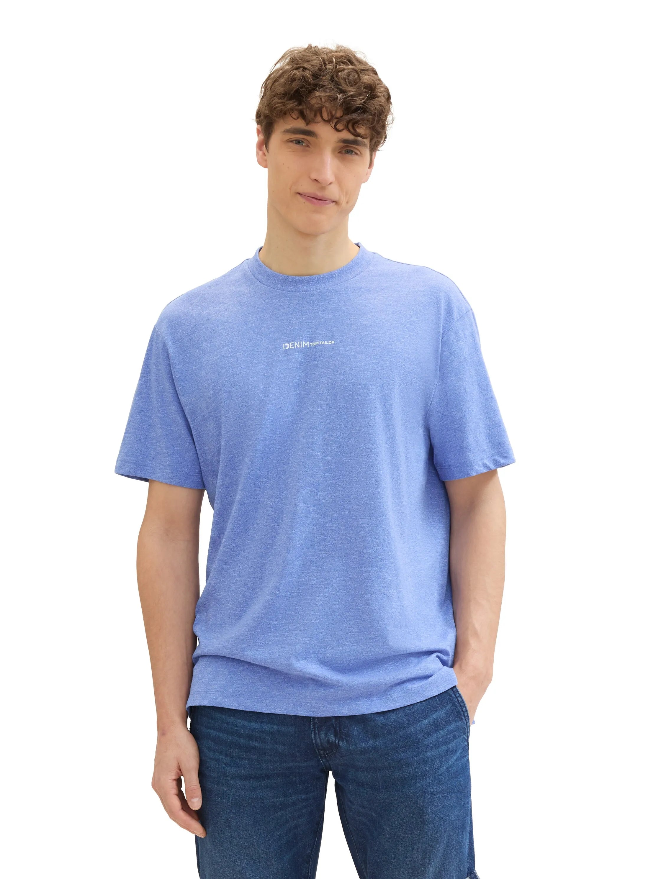 Denim Tom Tailor Blueberry Blue Men Melange T-Shirt SKU: 1042046_30104 Image 01