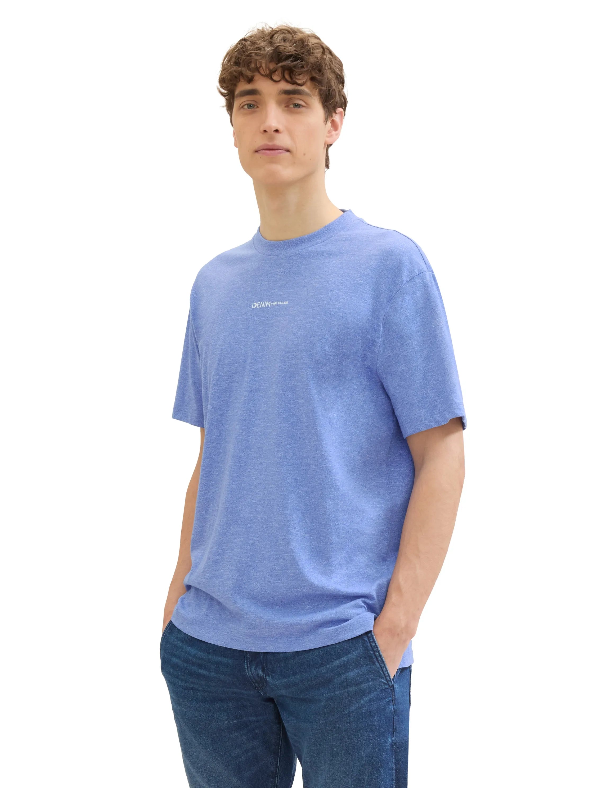 Denim Tom Tailor Blueberry Blue Men Melange T-Shirt SKU: 1042046_30104 Image 04