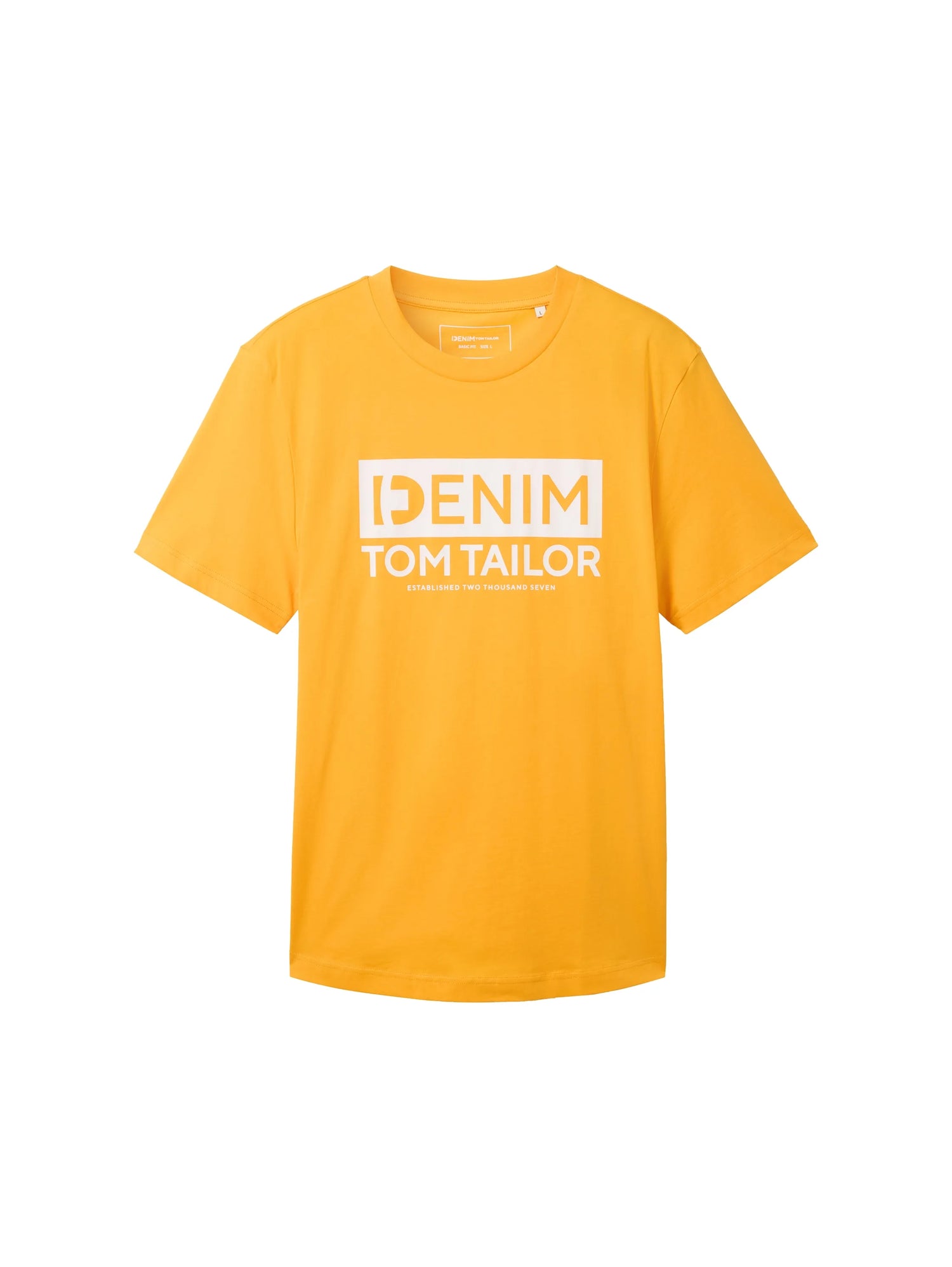 Denim Tom Tailor Orange Yellow Men T-Shirt with a Logo Print SKU: 1042070_22502 Image 07