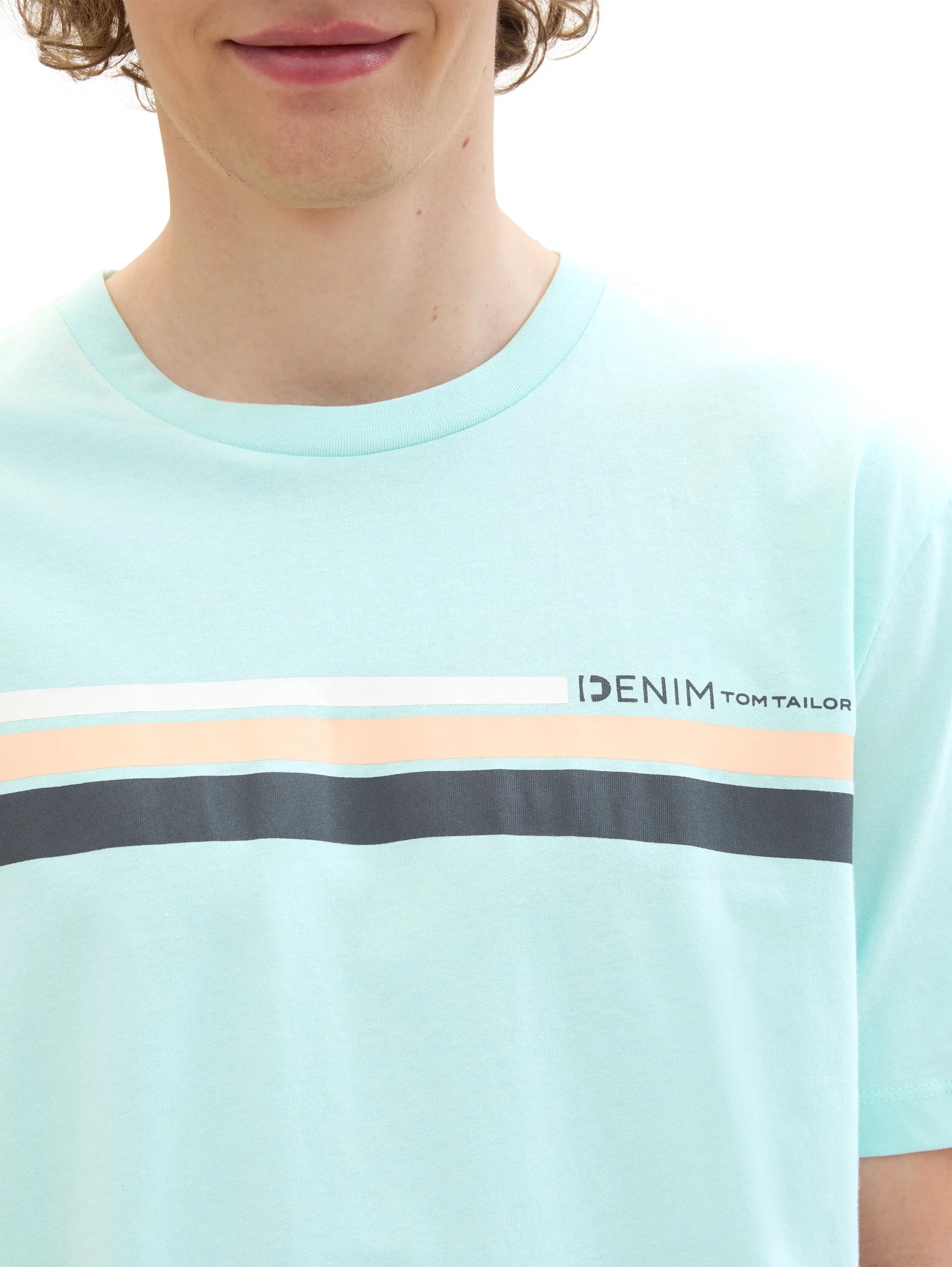 Denim Tom Tailor Classic Light Blue Men Regular Fit Short-Sleeved T-Shirt SKU: 1042072_35258 Image 05