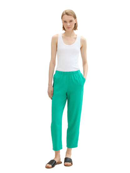 Denim Tom Tailor Bright Green Women Tapered Trousers with Linen SKU: 1042094_35363 Image 05