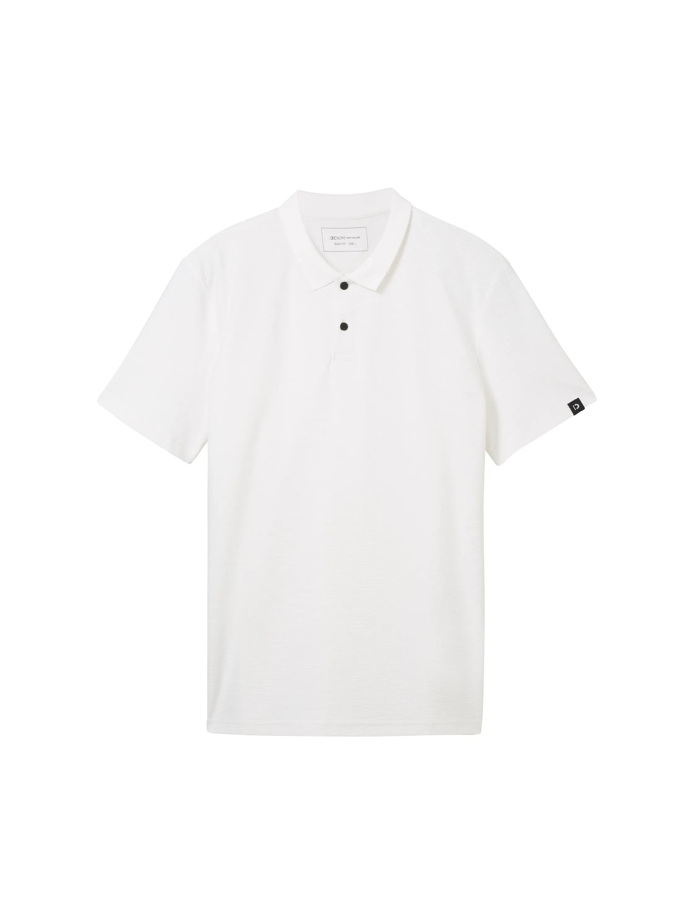 Denim Tom Tailor White Men Textured Polo Shirt SKU: 1042111_20000 Image 07
