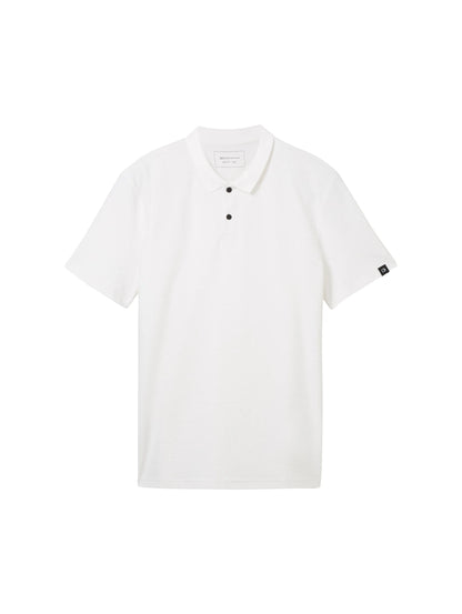 Denim Tom Tailor White Men Textured Polo Shirt SKU: 1042111_20000 Image 07