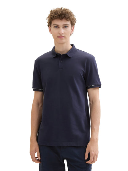 Denim Tom Tailor Sky Captain Blue Men Polo Shirt with Sleeve Details SKU: 1042113_10668 Image 05