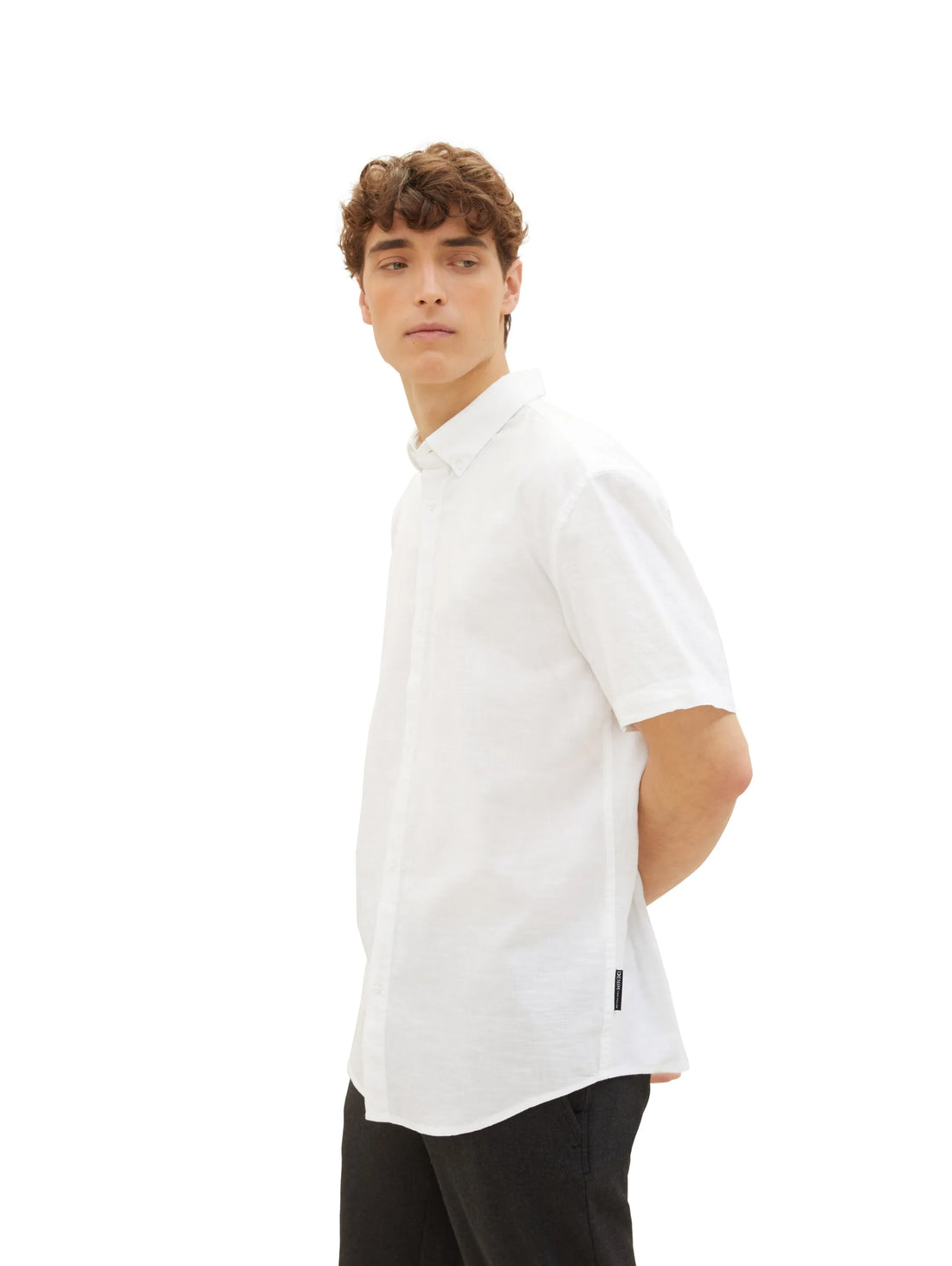 Denim Tom Tailor White Men Basic Short-Sleeved Shirt SKU: 1042120_20000 Image 01