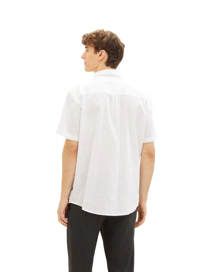 Denim Tom Tailor White Men Basic Short-Sleeved Shirt SKU: 1042120_20000 Image 03