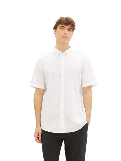 Denim Tom Tailor White Men Basic Short-Sleeved Shirt SKU: 1042120_20000 Image 04