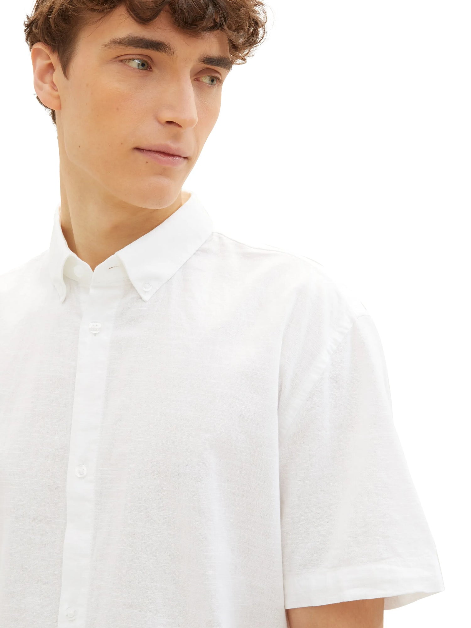 Denim Tom Tailor White Men Basic Short-Sleeved Shirt SKU: 1042120_20000 Image 06