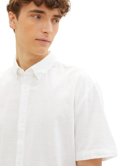 Denim Tom Tailor White Men Basic Short-Sleeved Shirt SKU: 1042120_20000 Image 06