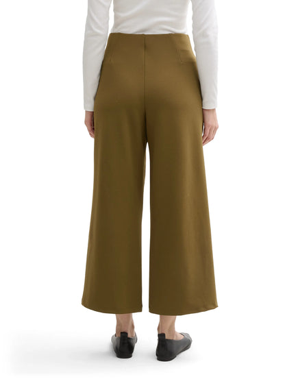 Denim Tom Tailor Golden Olive Green Women High-Waisted Culotte Trousers SKU: 1042304_10370 Image 02
