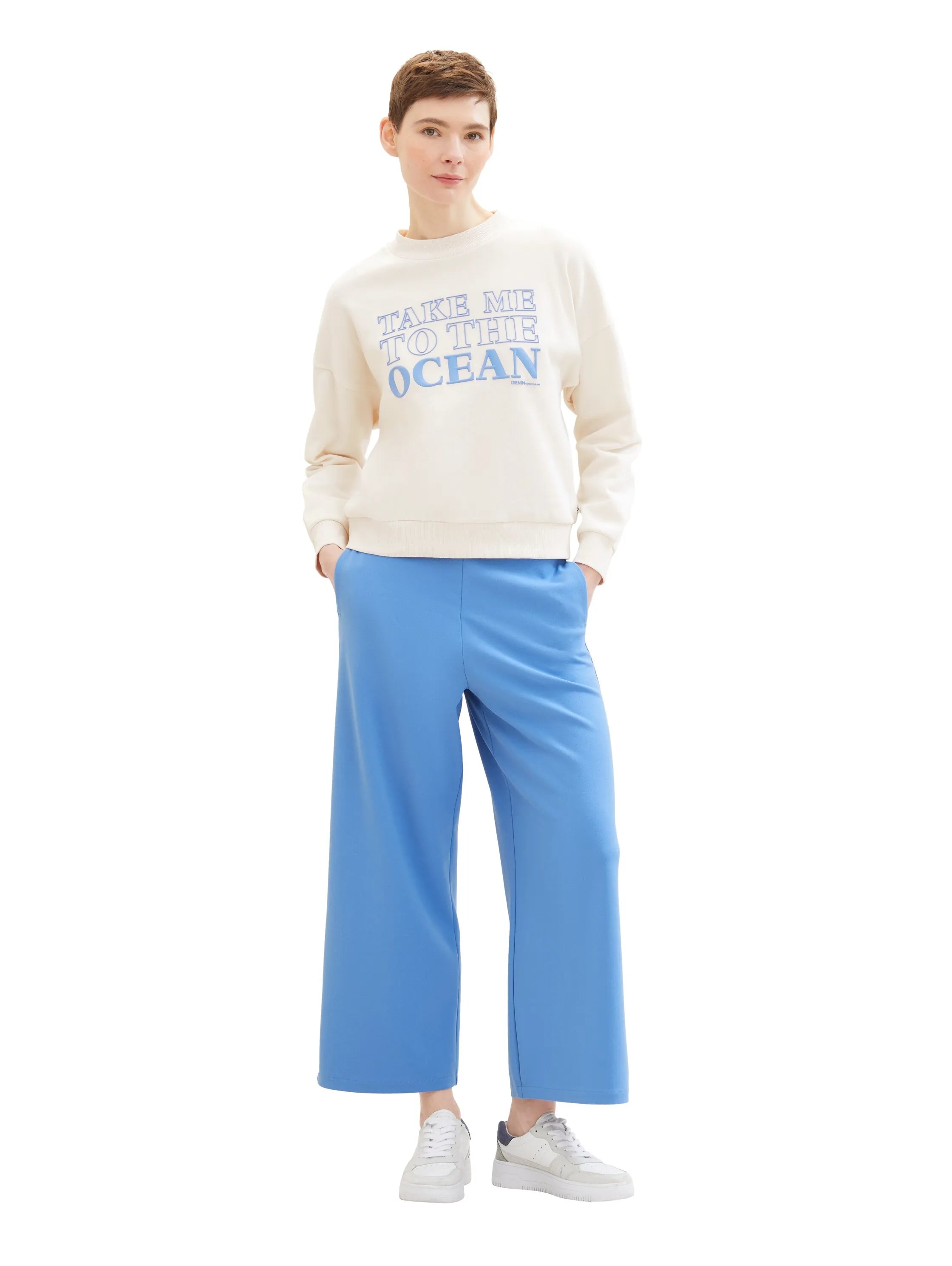 Denim Tom Tailor Sicilian Blue Women High-Waisted Culottes SKU: 1042304_18712 Image 03