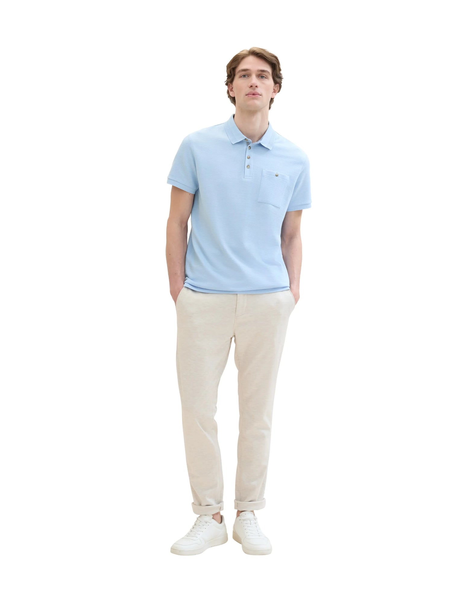 Tom Tailor Light Beige Melange Men Slim Fit Chinos SKU: 1042339_35673 Image 03