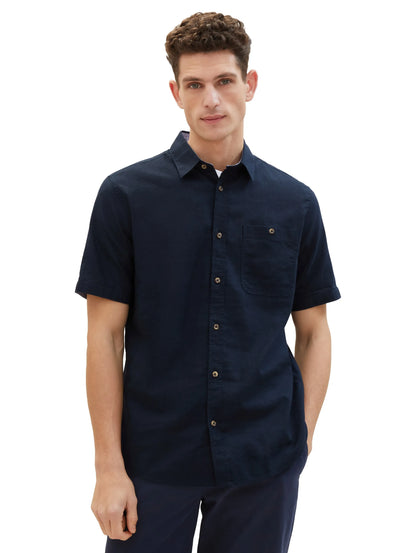 Tom Tailor Sky Captain Blue Men Regular Short-Sleeved Shirt SKU: 1042351_10668 Image 07