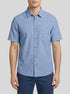 Tom Tailor Leasure Blue Chambray Men Regular Short-Sleeved Shirt SKU: 1042351_34922 Image 00