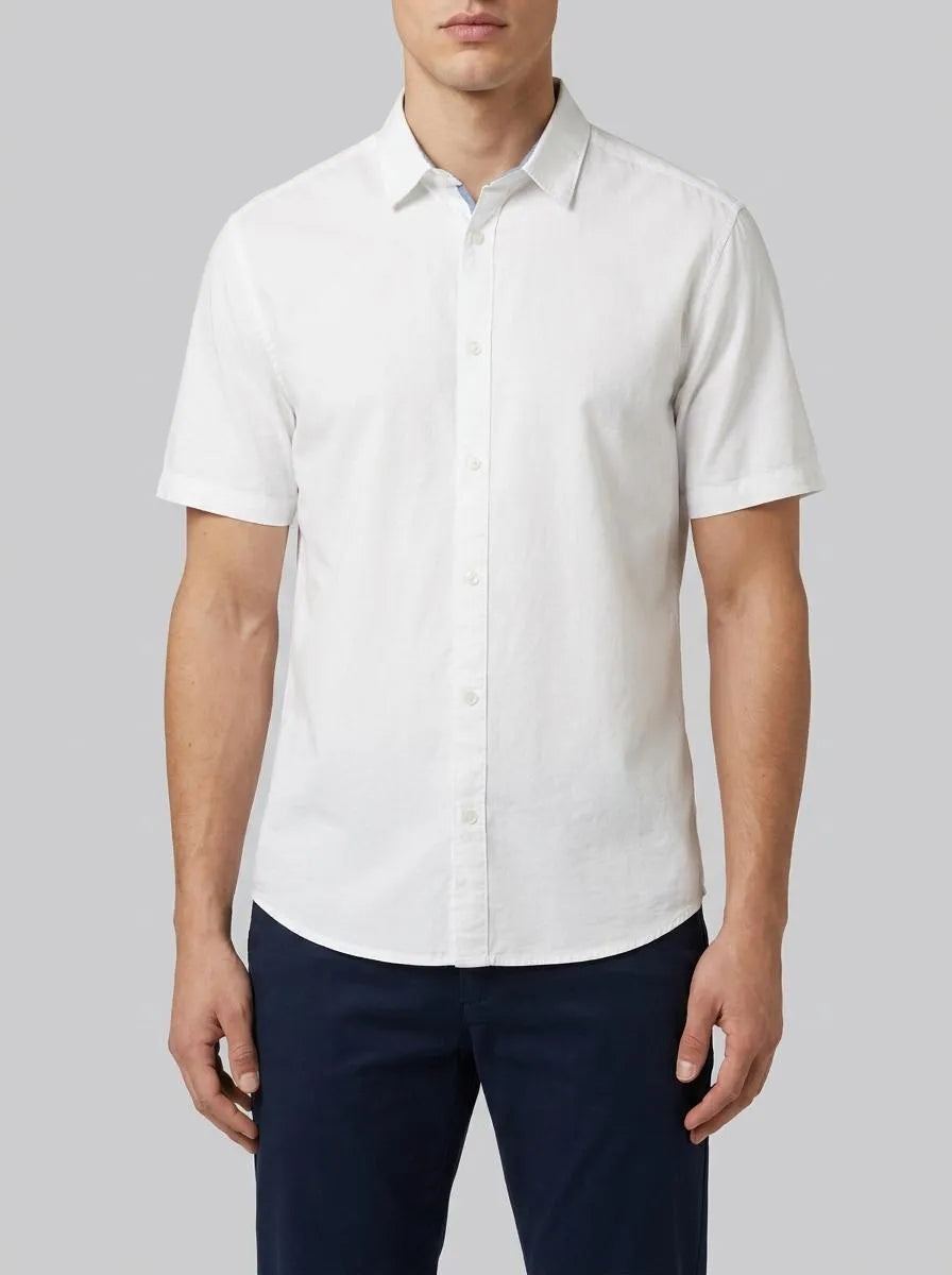 Tom Tailor White Men Basic Short-Sleeved Poplin Shirt SKU: 1042352_20000 Image 00