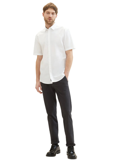 Tom Tailor White Men Basic Short-Sleeved Poplin Shirt SKU: 1042352_20000 Image 02