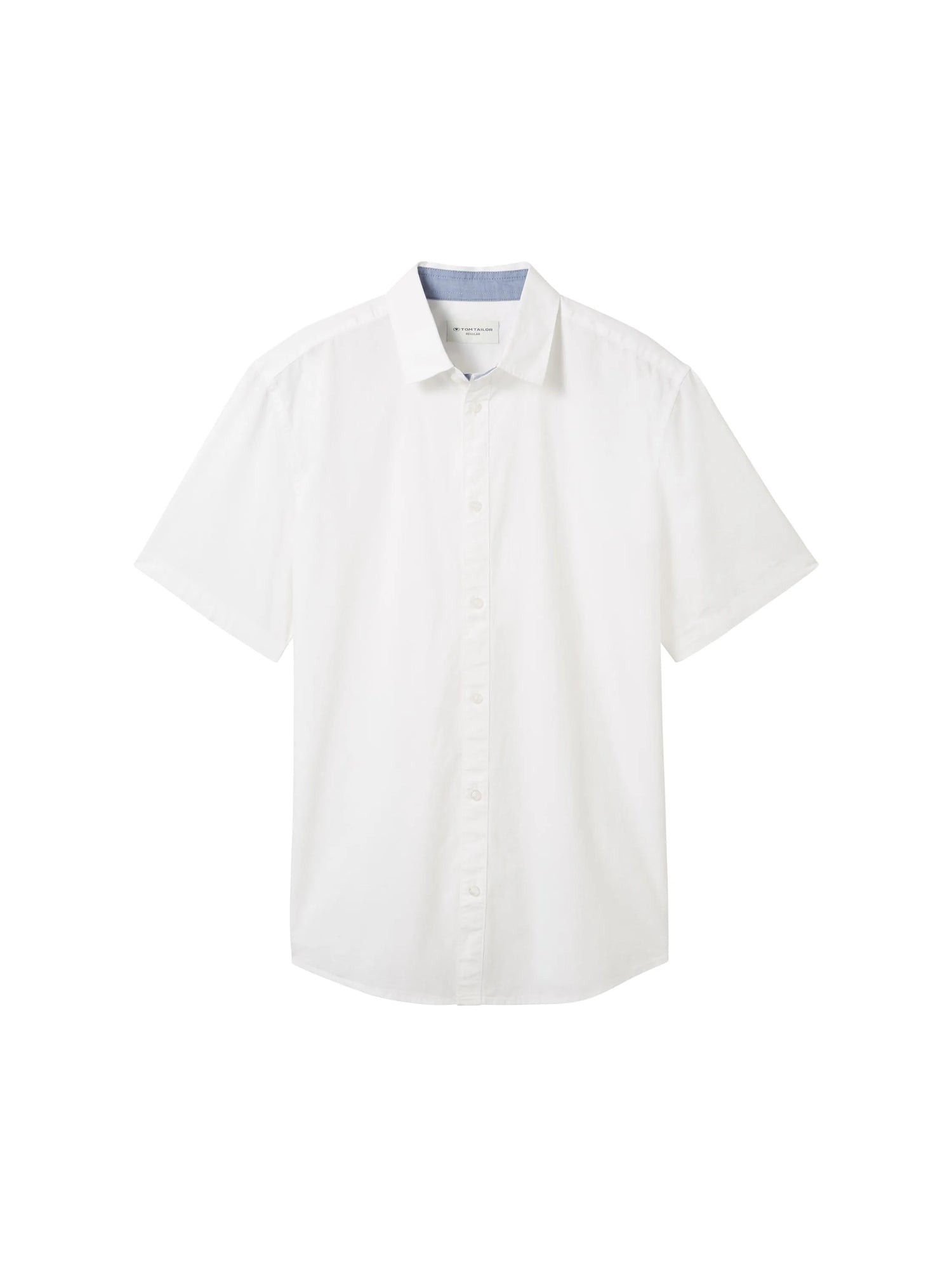 Tom Tailor White Men Basic Short-Sleeved Poplin Shirt SKU: 1042352_20000 Image 07