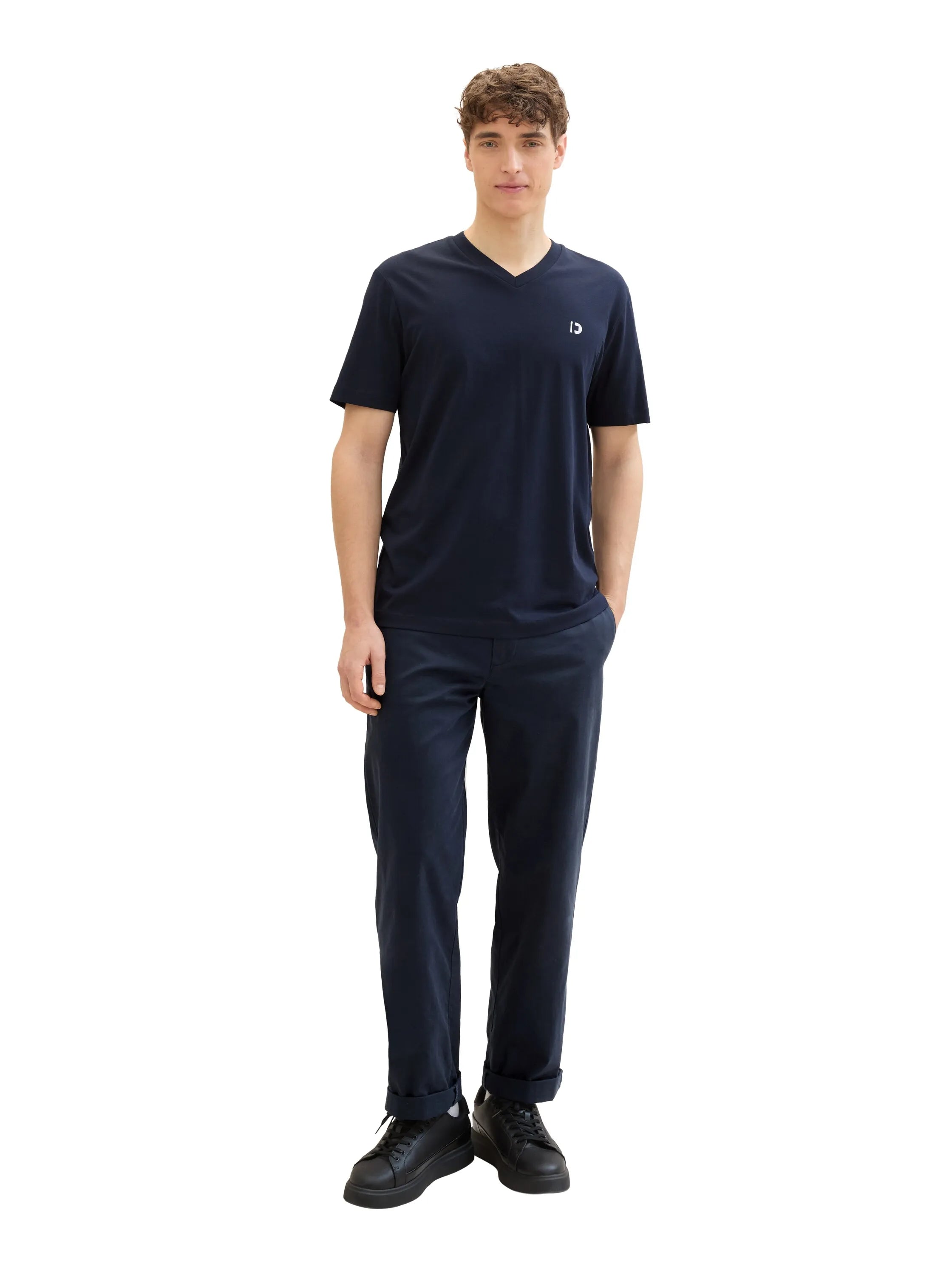 Denim Tom Tailor Dark Blue Men Basic T-Shirt with a Logo Print SKU: 1042404_10302 Image 02