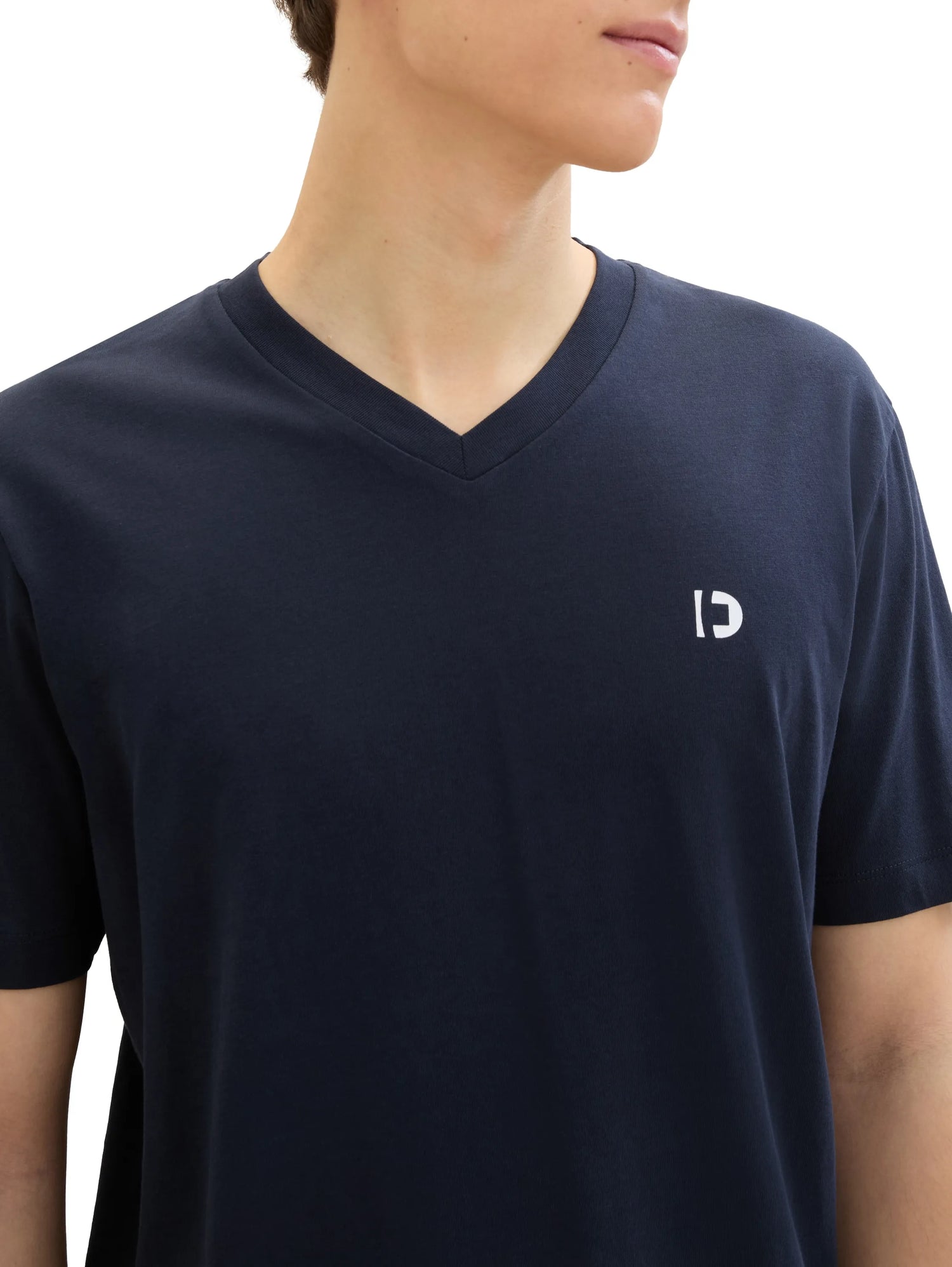 Denim Tom Tailor Dark Blue Men Basic T-Shirt with a Logo Print SKU: 1042404_10302 Image 04