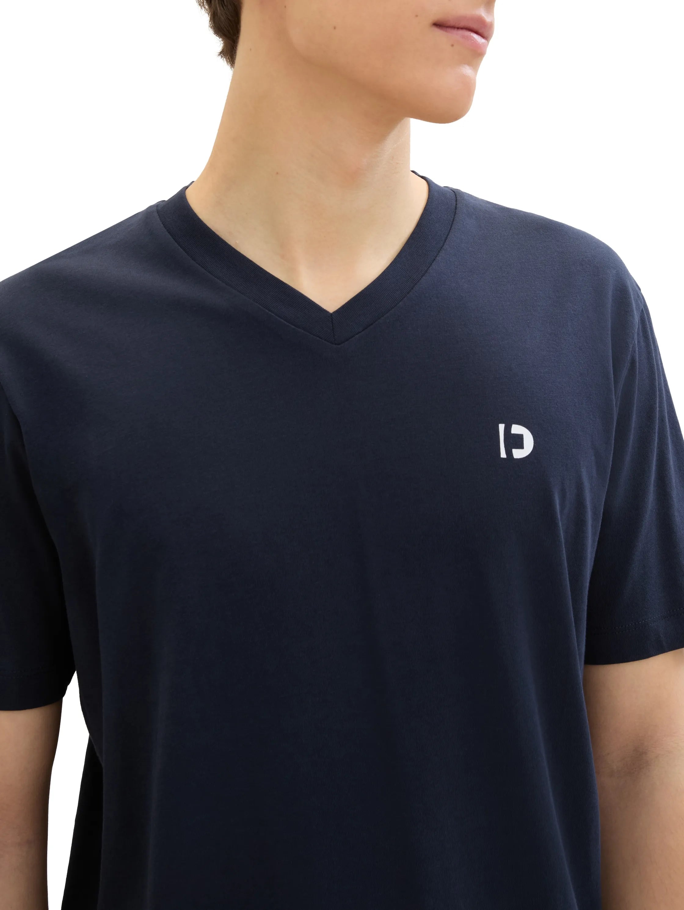 Denim Tom Tailor Dark Blue Men Basic T-Shirt with a Logo Print SKU: 1042404_10302 Image 04