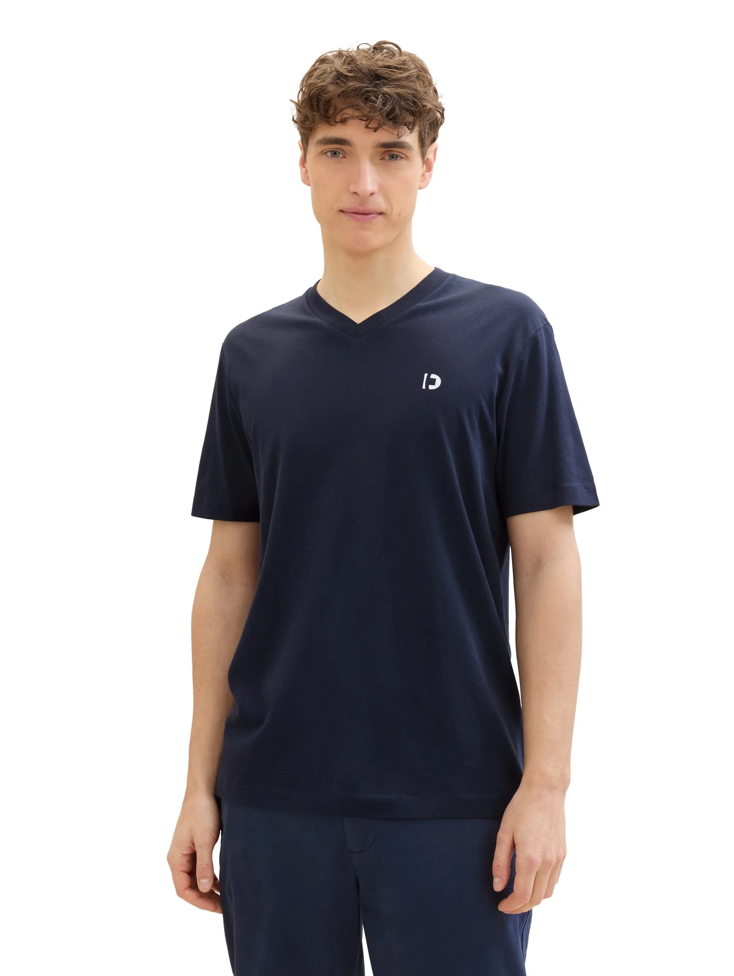 Denim Tom Tailor Dark Blue Men Basic T-Shirt with a Logo Print SKU: 1042404_10302 Image 06
