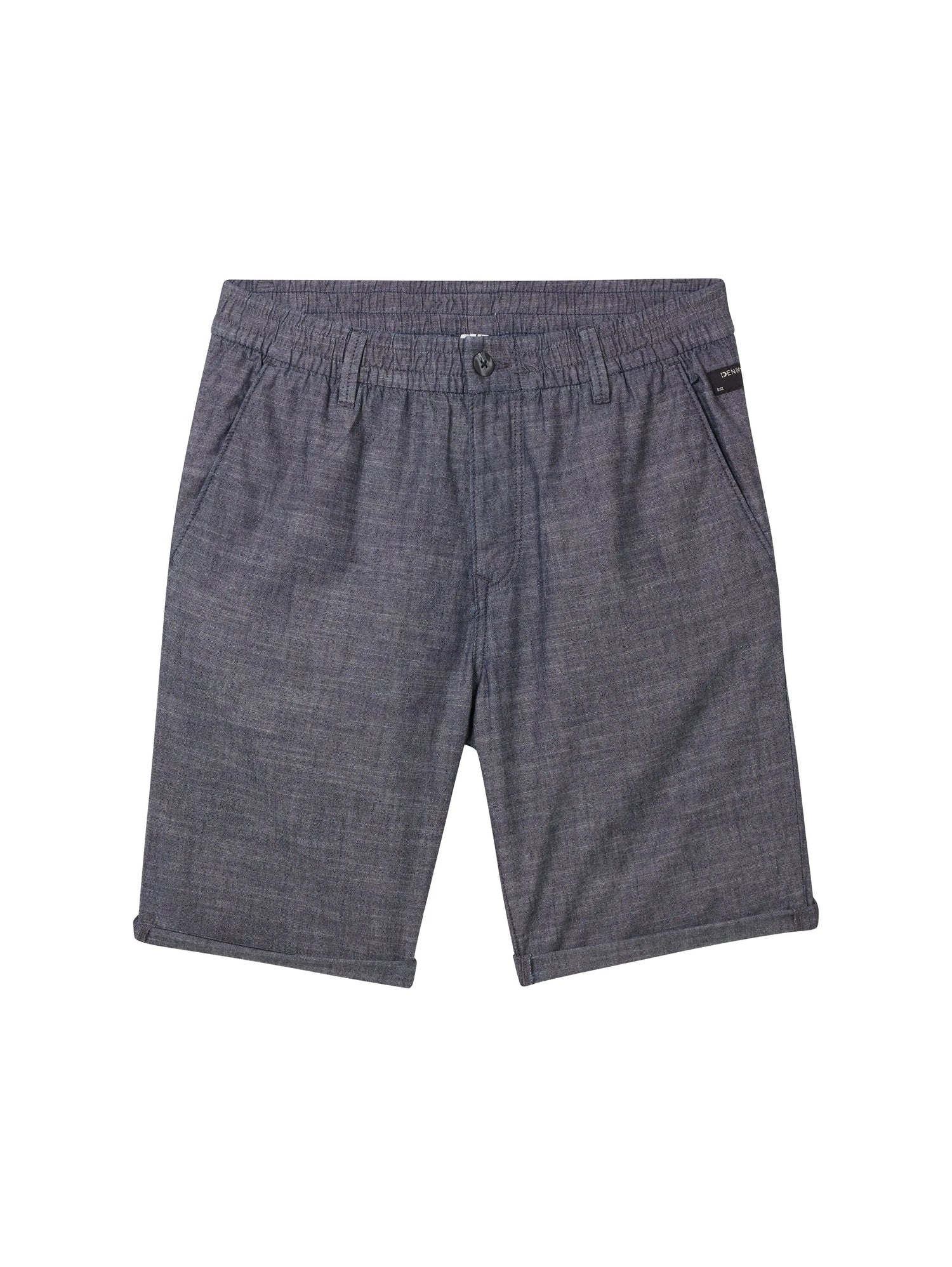 Denim Tom Tailor Dark Navy Chambray Men Regular Chambray Shorts SKU: 1042431_35762 Image 08