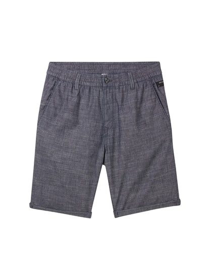 Denim Tom Tailor Dark Navy Chambray Men Regular Chambray Shorts SKU: 1042431_35762 Image 08