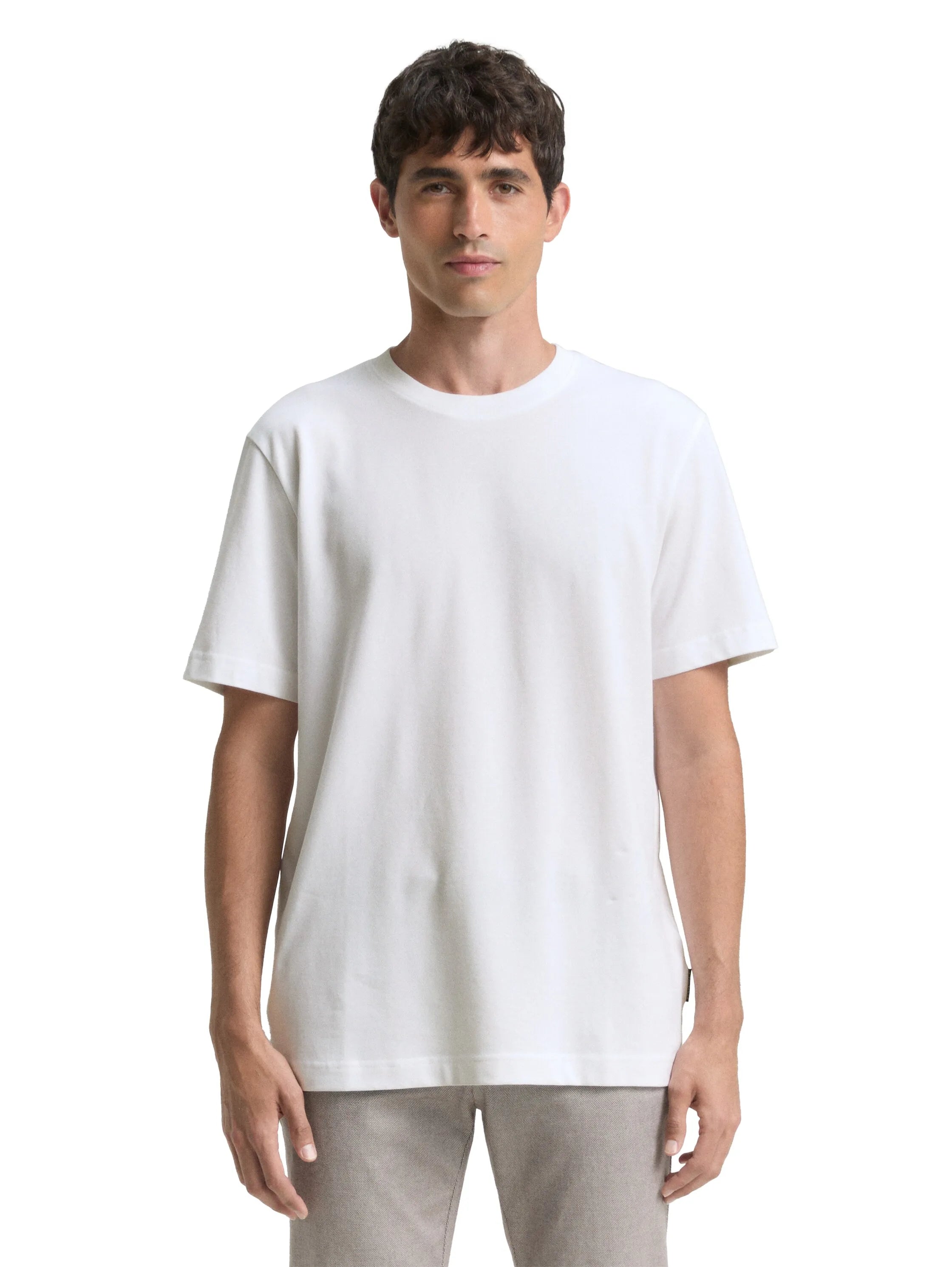 Tom Tailor White Men PiquŽ T-Shirt with Stretch SKU: 1042510_20000 Image 03