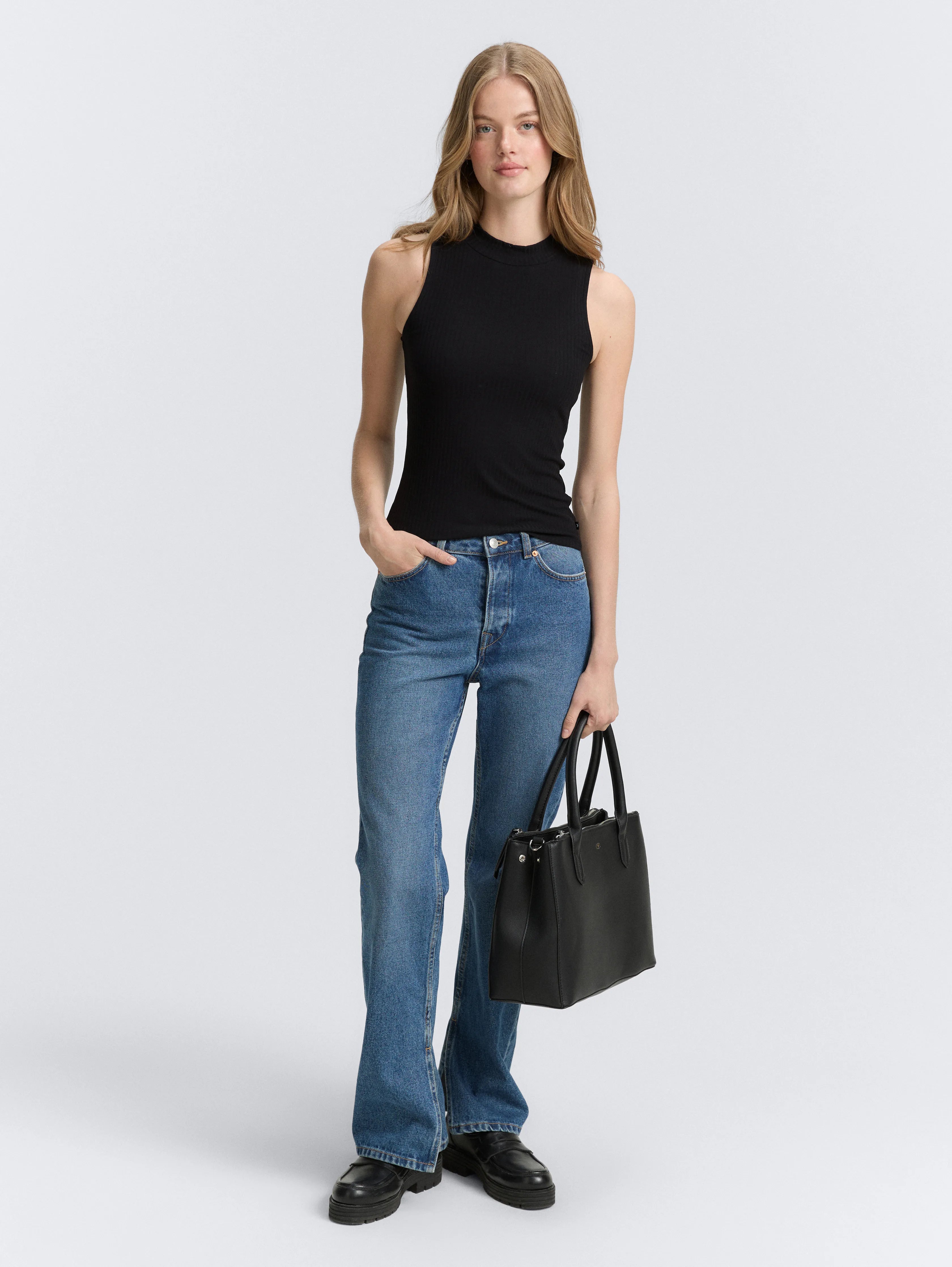 Tom Tailor_0_Ribbed Top with Stand-Up Collar_1043074_38384_03
