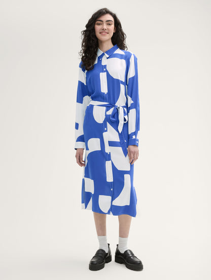 Midi Shirt Dress with An Allover Print_1043151_35913_01